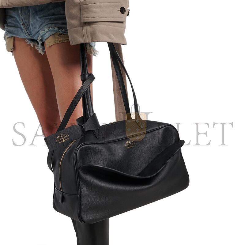 Ba1en*iaga carrie medium leather bowling bag 8264252 (35.8*18.7*16.5cm)
